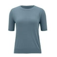 thumbnail image 4 of AherBiu Short Sleeve Tops for Women Sweater Pullover Tops Crewneck Comfy Warm Knitted Shirts Blouse, 4 of 6