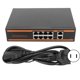 thumbnail image 1 of Conmutador PoE de 10 puertos, 8x100M, PoE, 2x100M, RJ45, diseño sin ventilador, IEEE 802.3at/af, 120W, conmutador PoE Ethernet, enchufe estadounidense de 100?240V, 1 of 8