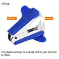 thumbnail image 3 of Uxcell Staplers Puller Steel Jaw Office Home Staple Remover Tools, Blue 3 Pack, 3 of 5