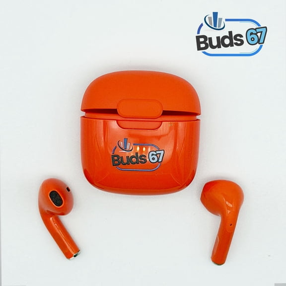 WITC 67 Pods – True Wireless Earbuds (Color : Orange) | Hi-Fi Sound, Bluetooth 5.3, IPX4