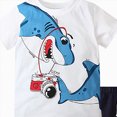 thumbnail image 7 of NOLDARES Toddler Boy Infant Shorts Set Clothes 2pcs Summer Adorable Graphic Short Sleeve Shirt Top Elastic Waist Shorts Pockets Outfit(White,7-8 Y), 7 of 7