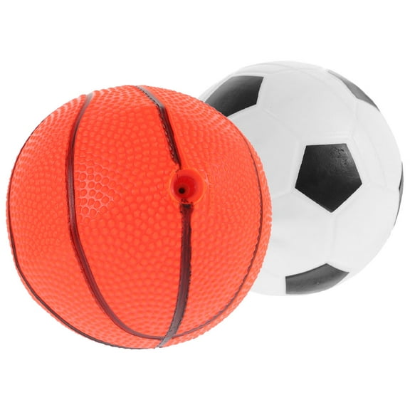 OULII Durable PVC Bouncy Ball for Kids Fun Play Assorted Color Educational Elasticity Ball Toy 2pcs for Fan Gear