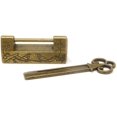 thumbnail image 1 of Mini Size Vintage Antique Style Carved Bird Flower Leaf Padlock Lock with Key for Jewelry Box Drawer, 1 of 5