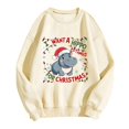 thumbnail image 4 of Fiaer Christmas Sweatshirts for Women I Want to Do a Hippo for Christmas Pullover Plus Size Crew Neck Long Sleeve Trendy Tops Beige L, 4 of 4