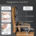 thumbnail image 6 of Ninecer Big and Tall Office Chair 550 lbs, PU Leather Reclining Office Chair with Lumbar Support and Footrest, Modern Desk Chair for Adult, Black, 6 of 9