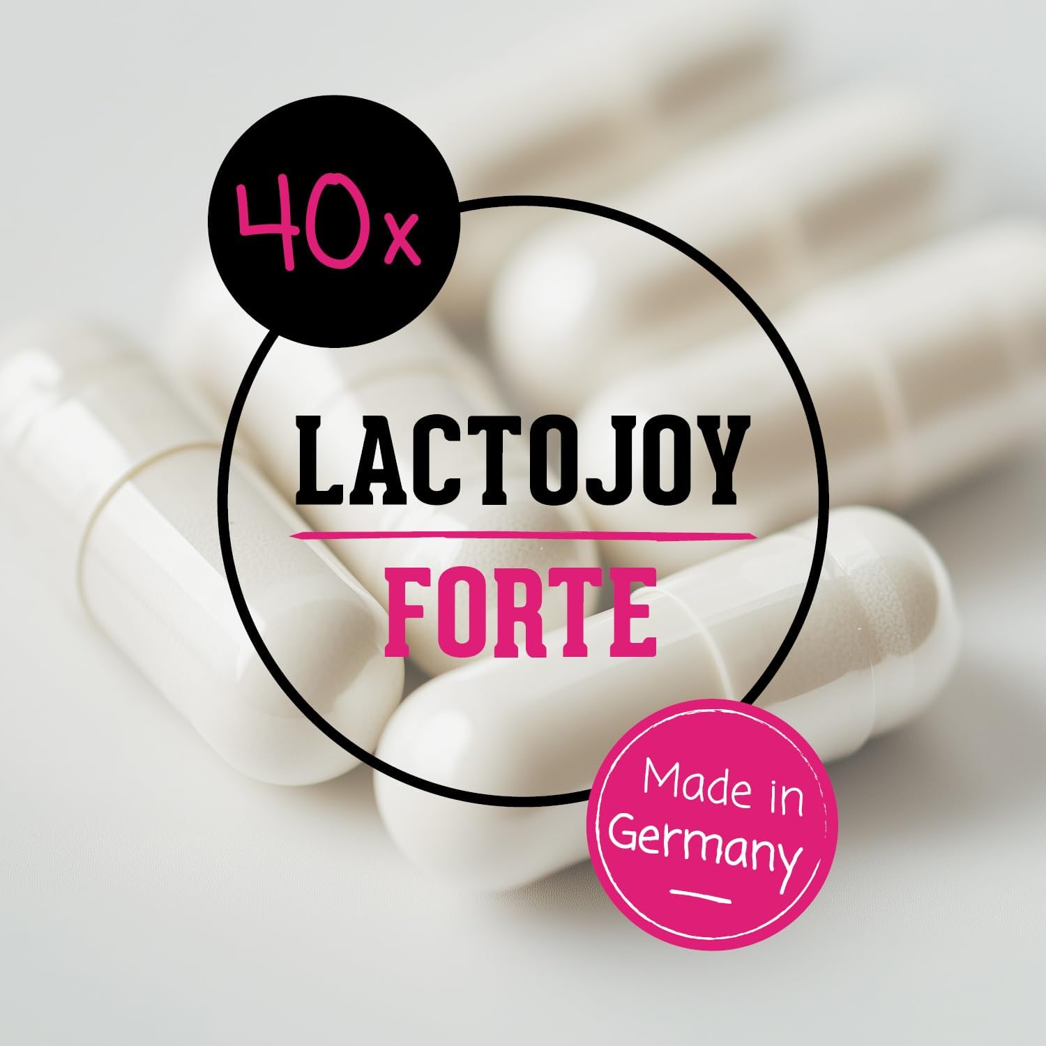 LactoJoy Forte 28,000 FCC – Lactase Capsules with Sustained Enzyme Activity for Up to 6 Hours – 40 Vegan Capsules – Fast-Acting Long-Lasting Lactase – No Additives – Made in Germany