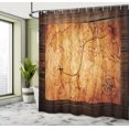 thumbnail image 5 of Ambesonne Map Shower Curtain, Antique Map Wooden Wall, 69"Wx84"L, Orange Brown, 5 of 5