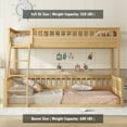 thumbnail image 4 of Bellemave Full XL over Queen Size Bunk Bed Convertible 2 Bunk Bed Frame with Guardrails and Inclined Ladder Queen Floor Bunk Bed for Teens, Adult ( Full XL over Queen, Natural ), 4 of 12
