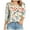 Orange, variant on kaprioy Womens 3/4 Sleeve Tops 2025 Floral Print Vintage Fashion Casual Loose with Round Neck Plus Size Shirts Orange, L