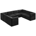 thumbnail image 1 of Meridian Furniture Quincy Black Velvet Modular Sectional, 1 of 14