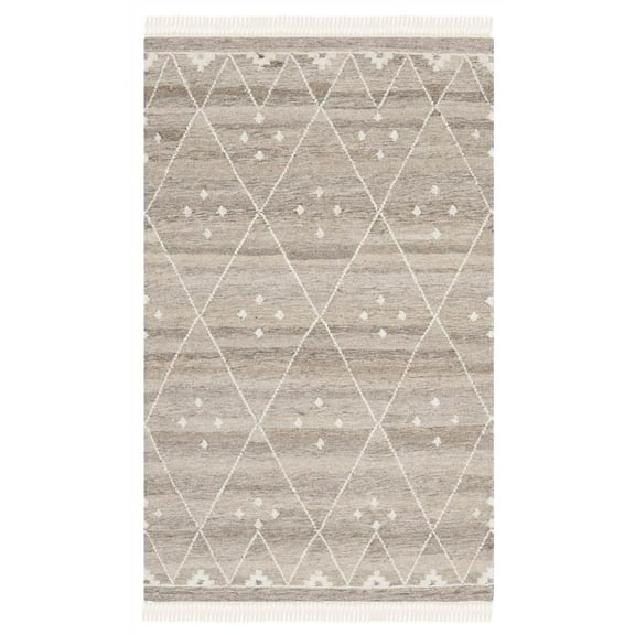 Safavieh Natural Kilim Collection NKM316B Flatweave Natural and Ivory Wool Area Rug (3' x 5')