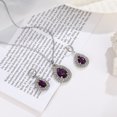 thumbnail image 4 of enjoywould 1 Set Hoop Earrings Exquisite Workmanship Inlaid Imitation Diamond Faux Purple Crystal Electroplating Geometric Decoration Gorgeous Wedding Sparkling Cubic Necklace Set Costume Accessory, 4 of 4