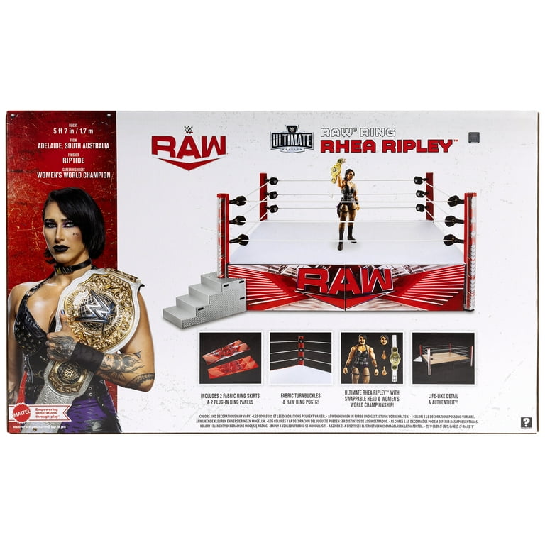 WWE Raw Real Scale Wrestling Ring Playset w/ Rhea Ripley