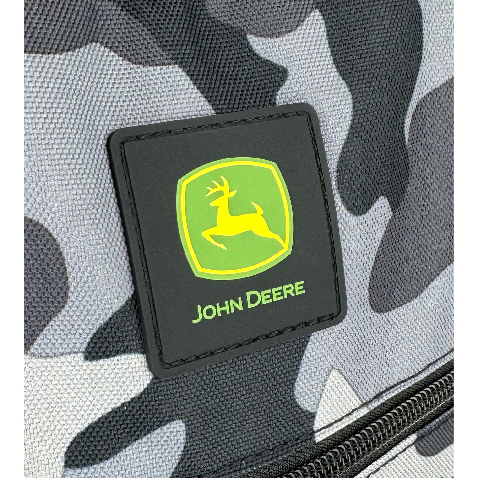 John Deere Boys' August 17" Laptop Backpack with Lunch Box, Black Camo