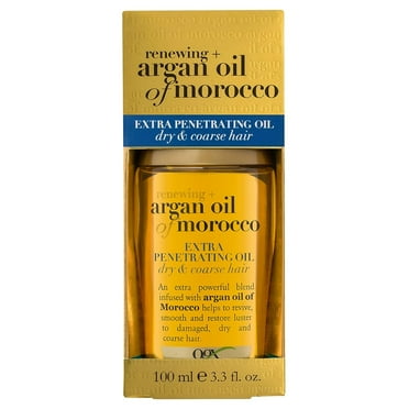 Ogx Extra Strength Renewing   Argan Oil Of Morocco Penetrating Hair Oil Treatment, Deep Moisturizing Serum For Dry, Damaged & Coarse Hair, Paraben & Sulfated-Surfactants Free, 3.3 Fl Oz