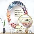 thumbnail image 3 of Designart "Fractal Spiral in Blue, Yellow, and Brown" Abstract Round Wall Mirror - Architecture Oval Printed Decorative Oversized Mirror - Multiple Color Options, 3 of 4