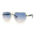 thumbnail image 5 of Mens Luxury Mobster Beveled Edge Lens Metal Rim Fashion Sunglasses Gold - Blue Pink, 5 of 7