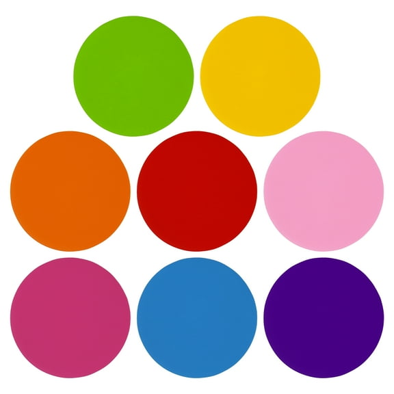 Uxcell 11.4" Round Floor Sticker Classroom Spot Marker Adhesive Waterproof Vinyl Line Up Sign 8 Color 8 Pack
