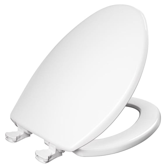 Mayfair by Bemis Elongated White Plastic Toilet Seat
