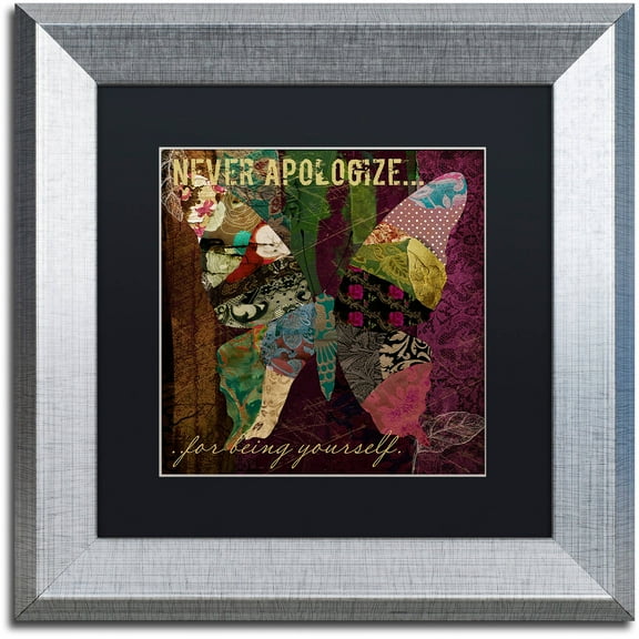 Trademark Fine Art "Winging It IV" Canvas Art by Color Bakery Black Matte, Silver Frame