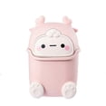 thumbnail image 1 of Plastic trash can creative mini desktop trash can with lid small home office cleaning trash desktop storage bin (Pink), 1 of 4