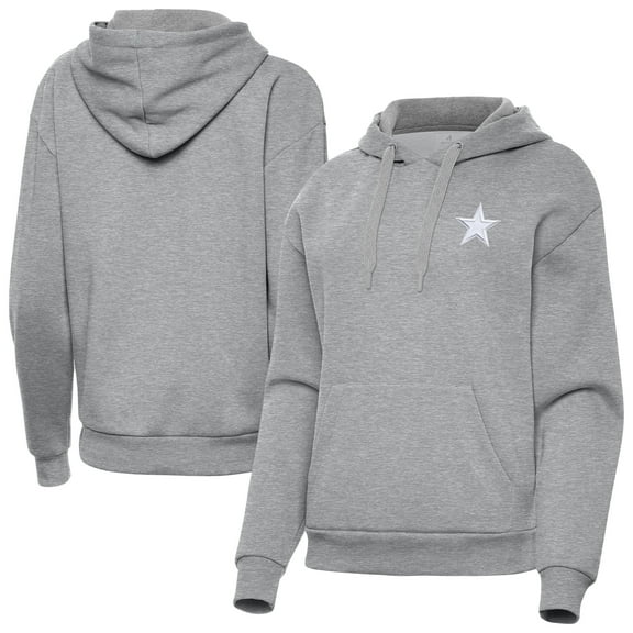 Women's Antigua  Heather Gray Dallas Cowboys Victory Pullover Hoodie