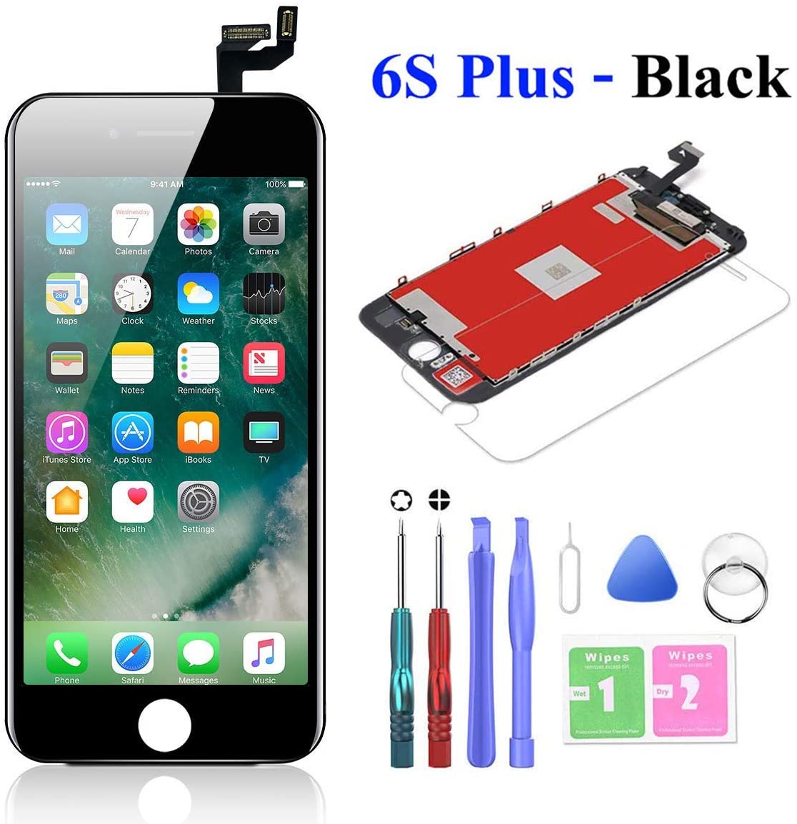 IPhone 6S Screen Replacement – LCD Touch Screen Digitizer Assembly With Frame (Black)