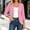 Pink, variant on Gamivast Casual Open Front Jacket for Women 3/4 Sleeve Soft Knit Cardigan Lightweight Shrug Sweaters Flattering Dressy Tops Cover Up for Work Office Church Travel Pink M