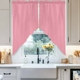 thumbnail image 2 of Swag Curtains Valances for Windows, Pink Short Kitchen Window Curtains Over Sink, Solid Color Cafe Curtains Panel Set Of 2,Rod Pocket, 36 Inches Length, 2 of 8