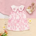 thumbnail image 3 of ZEHJUHAN Baby Girl Floral Embroidered Sleeveless Dress with Sailor Collar and Front Buttons Summer Outfit Blue，6-9M, 3 of 7
