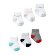 Carter's Child of Mine Baby Boys' Quarter Cut Basic Socks, 6 Pack