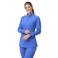 thumbnail image 4 of M&M SCRUBS Women’s Full Zip Scrub Jacket – 4-Way Stretch Warm-Up Jacket with Stand Collar, Moisture-Wicking (Ceil Blue, Small), 4 of 7