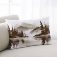 thumbnail image 2 of Brown Ink Landscape Throw Pillow Cover 16 x 24 Inch Decorative Pillow Cover Watercolor Lake Forest Lumbar Pillowcase Seasonal Rectangle Cushion Case for Couch Sofa Bed Living Room, 2 of 7