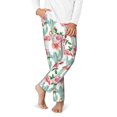 thumbnail image 2 of Susaid Flamingo Flower Print Soft Teen Sleep Pants, Long Pajama Bottoms with Two Pockets and Elastic Waist, Designed for Ages 5-16-Small, 2 of 6