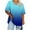 Blue, variant on Erwazi Womens Plus Size Tops Tunic V-Neck Short Sleeve Shirts Gradient Color Blouses Loose Casual Summer Tops