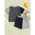 thumbnail image 3 of Bagilaanoe 2pcs Toddler Baby Boy Shorts Set Short Sleeve Letter Print T Shirt Tops + Shorts 6M 12M 18M 24M 3T Kids Casual Summer Clothes, 3 of 8