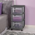 thumbnail image 4 of Sterilite 3 Drawer Storage Cart, Plastic Rolling Organization, Flat Gray, 2 Pack, 4 of 7