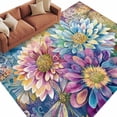 thumbnail image 2 of 5'x8' Area Rugs, Purple Spring Floral Indoor Outdoor Area Rug for Living Room Bedroom, Watercolor Summer Botanical Farmhouse Washable Bathroom Rugs Kitchen Floor Carpet Mats Home Decor Aesthetic, 2 of 8