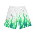 thumbnail image 5 of Yaoyar Men's Flame Graphic Print Fun Dual Beach Shorts with Pocket Casual Summer Swim Beach Sports Shorts Fast-Drying Trousers,Mint Green,L, 5 of 8