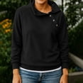 thumbnail image 6 of SYwaren Women's Chic Pullover Solid Color Lapel Button Front Long Sleeve No Hood Oversized Casual Fashion Top, 6 of 6