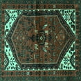 thumbnail image 1 of Ahgly Company Indoor Square Persian Turquoise Blue Traditional Area Rugs, 6' Square, 1 of 4