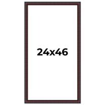 24x46 Frame Brown Round Mahogany Solid Wood Picture Frame | 1.625 Inch Moulding Width | with UV
