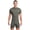Gray, variant on Men's Short Sleeve Back Zip Compression Shirt Bodysuit Mock Neck Sports Jumpsuit for Cycling Gray L