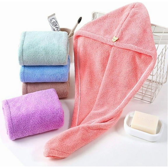 5 Packs Microfiber Hair Towel, Women Soft Shower Towels, Hair Turbans for Wet Hair, Drying Hair Wrap Towels for Curly Hair Anti Frizz (25 x 65cm)