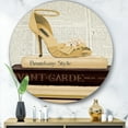 thumbnail image 3 of Designart 'Gold Fashion High Hells III' Glam Metal Circle Wall Art, 3 of 3