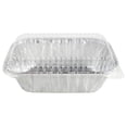 thumbnail image 4 of Drevy Disposable 1 lb. Aluminum Mini Loaf Pans with Clear Low Dome Lids (Pack of 100 Sets), 4 of 8