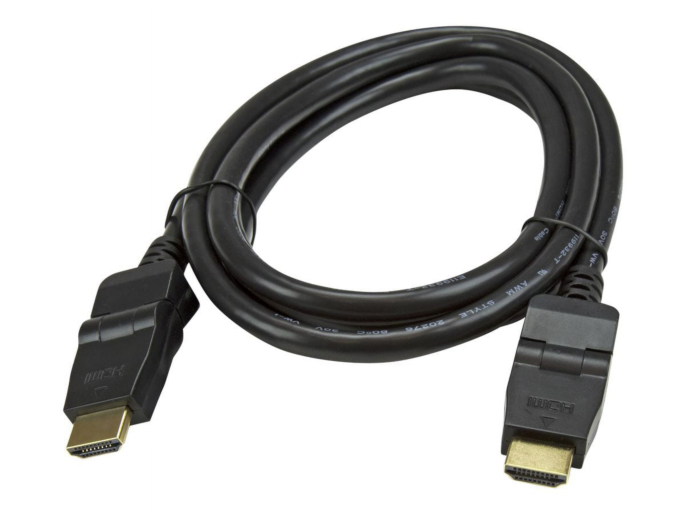 StarTech.com HDMIROTMM6 6 ft. Black 180° Rotating HDMI Digital Video Cable Male to Male