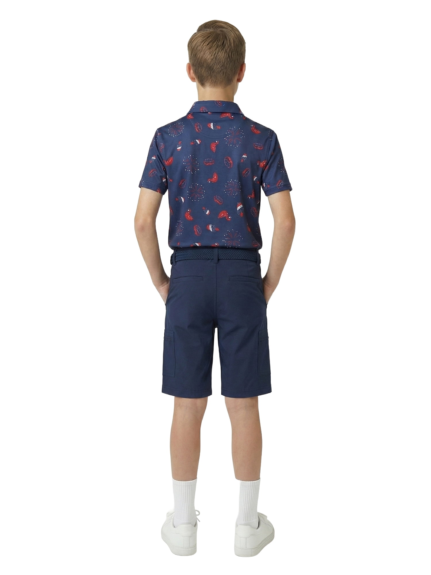 Birdie Bound Boys Performance Floatie Flamingo Golf Polo Shirt, Sizes XS-XL