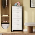 thumbnail image 2 of White Tall Dresser for Bedroom, 6 Drawer Dressers & Chests of Drawers, Fabric Dresser for Closet, Living Room, Night Stand with Metal Frame, Storage Tower with Fabric Bins, Wood Top, 2 of 9
