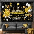 thumbnail image 5 of LUUFILx Birthday Party Backdrops Golden Blue Black Pink Balloon Cake Adult Customized Poster Baby Kid Banner Vinyl Backgrounds for Party, 5 of 8